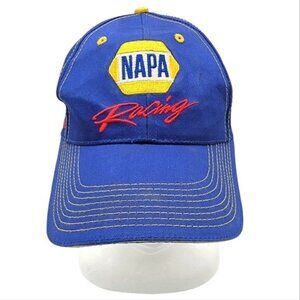 Napa Racing Michael Waltrip Nascar Hat Blue Yellow Adjustable Strap Cap‎